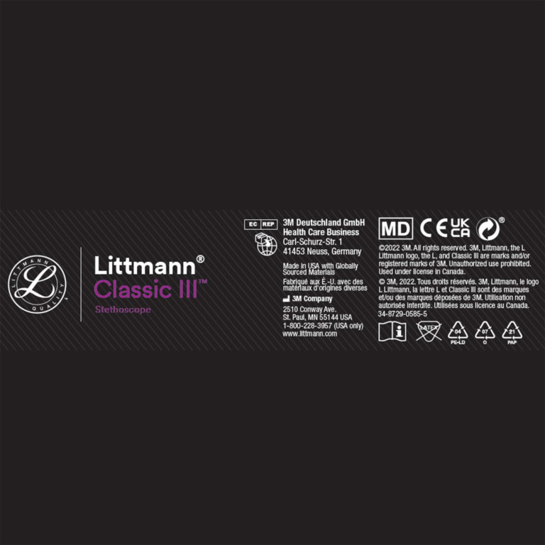 Littmann Stéthoscope Classic III Professionnel Double Pavillon Adultes/Pédiatrie – Image 9