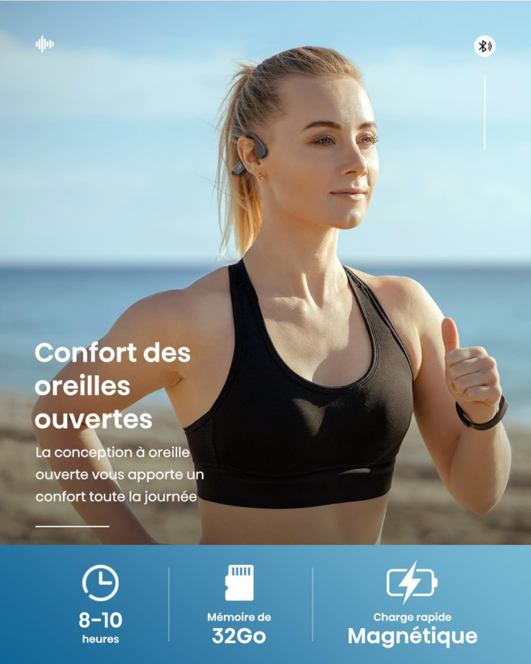 Écouteurs Sans Fil Conduction Osseuse Bluetooth Étanche IPX8 Natation 32Go – Image 4