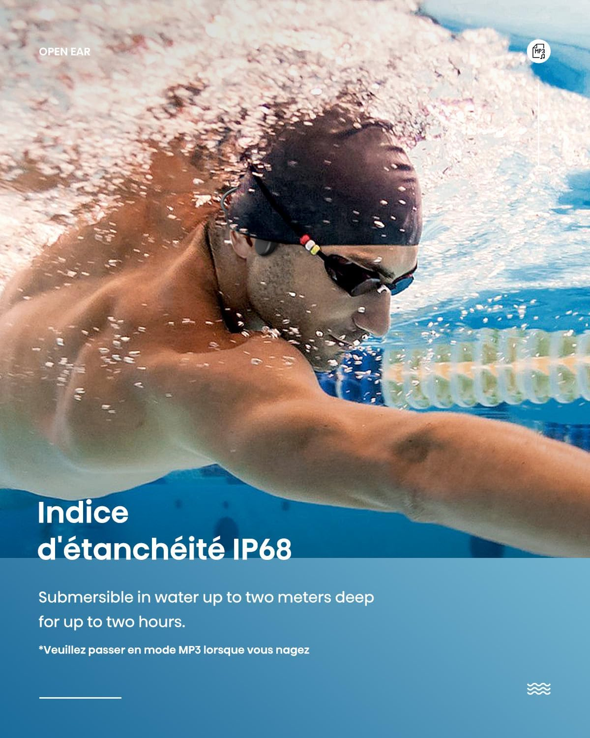 Knochenleitungskopfhörer Schwimmen IPX8 Wasserdicht 32GB Speicher BT 5.4 – Bild 3